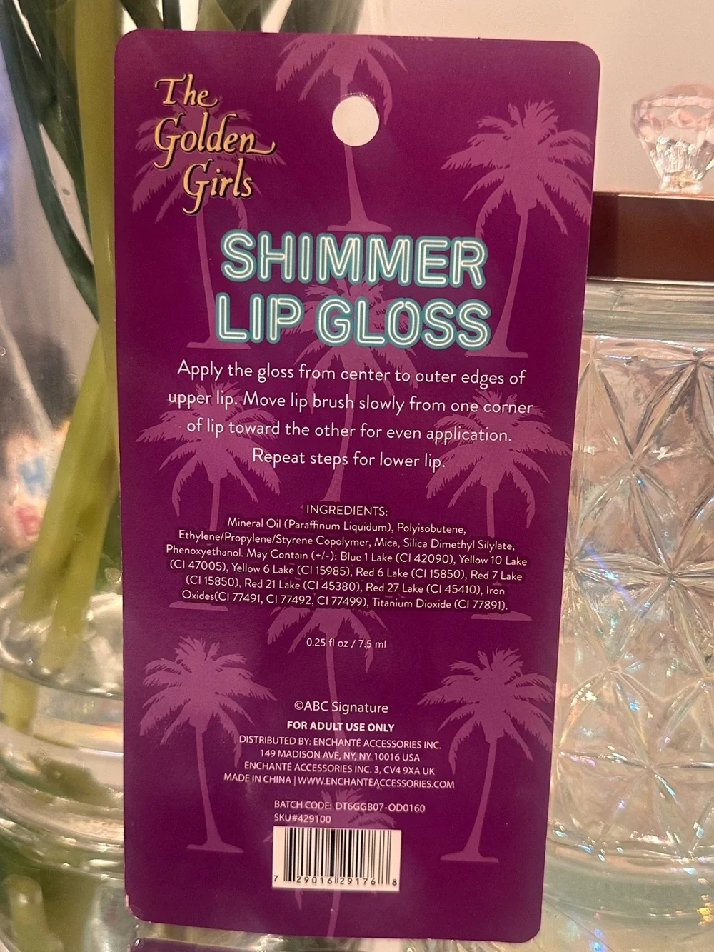 Golden Girls Dorothy Dew Shimmer Lip Gloss NEW Sealed Purple Collectible Makeup